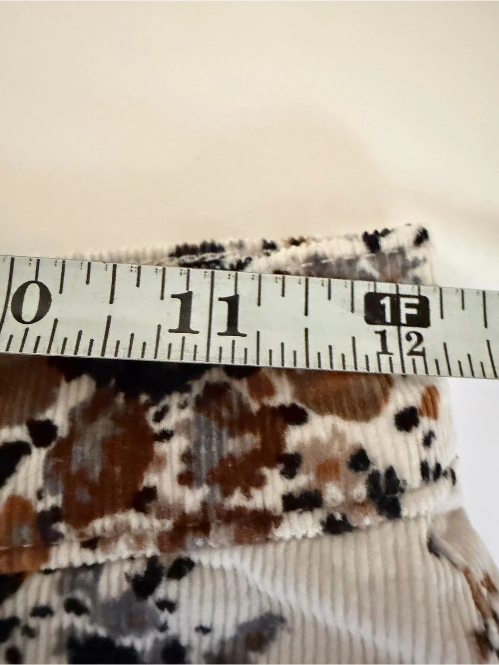 Free People White Floral Jean Shorts with Brown & Black Print